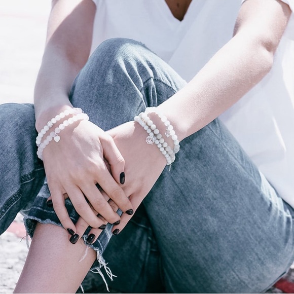 Gemstone Stretch Bracelet with Fluorite - Picture 3 of 3